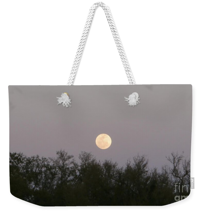 Moon Weekender Tote Bag featuring the photograph Panoramic New Orleans Moon Rising by Joseph Baril