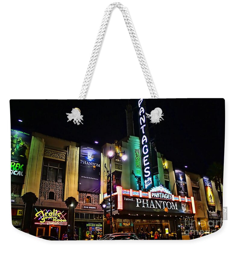 Pantages Weekender Tote Bag featuring the photograph Pantages Theater by Tommy Anderson