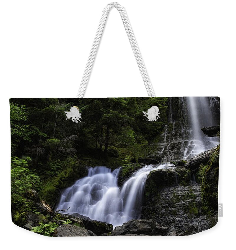 Panther Falls Mt Rainer Weekender Tote Bag featuring the photograph Panther Falls by James Heckt