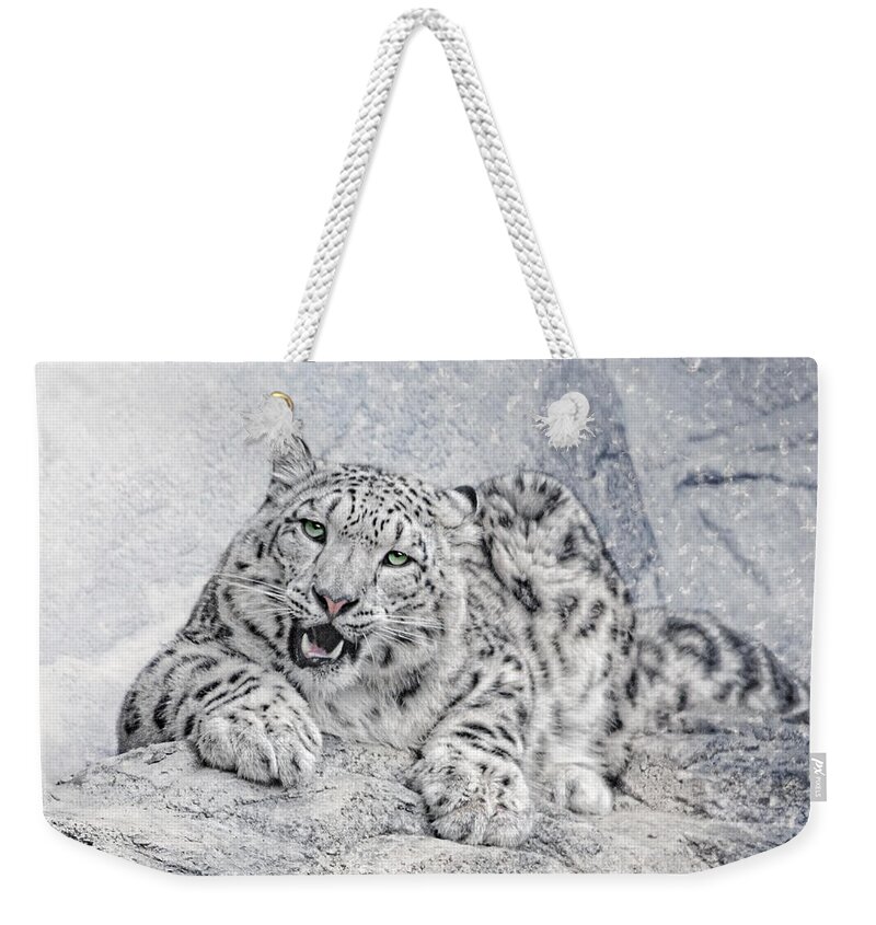 Panthera Uncia Weekender Tote Bag featuring the photograph Panthera Uncia by Joachim G Pinkawa
