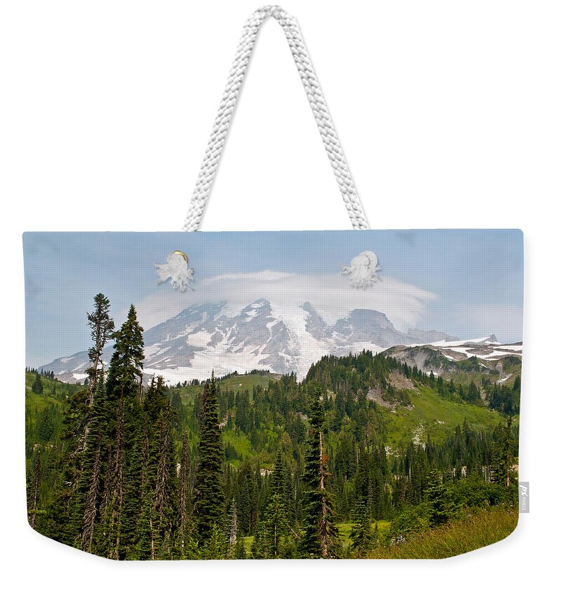 Mt.rainier Weekender Tote Bag featuring the photograph Paradise Valley and Mt. Rainier View by Tikvah's Hope