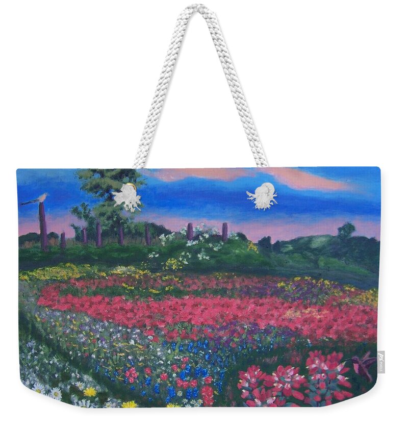 Paradise Weekender Tote Bag featuring the painting Paradise by Vera Smith