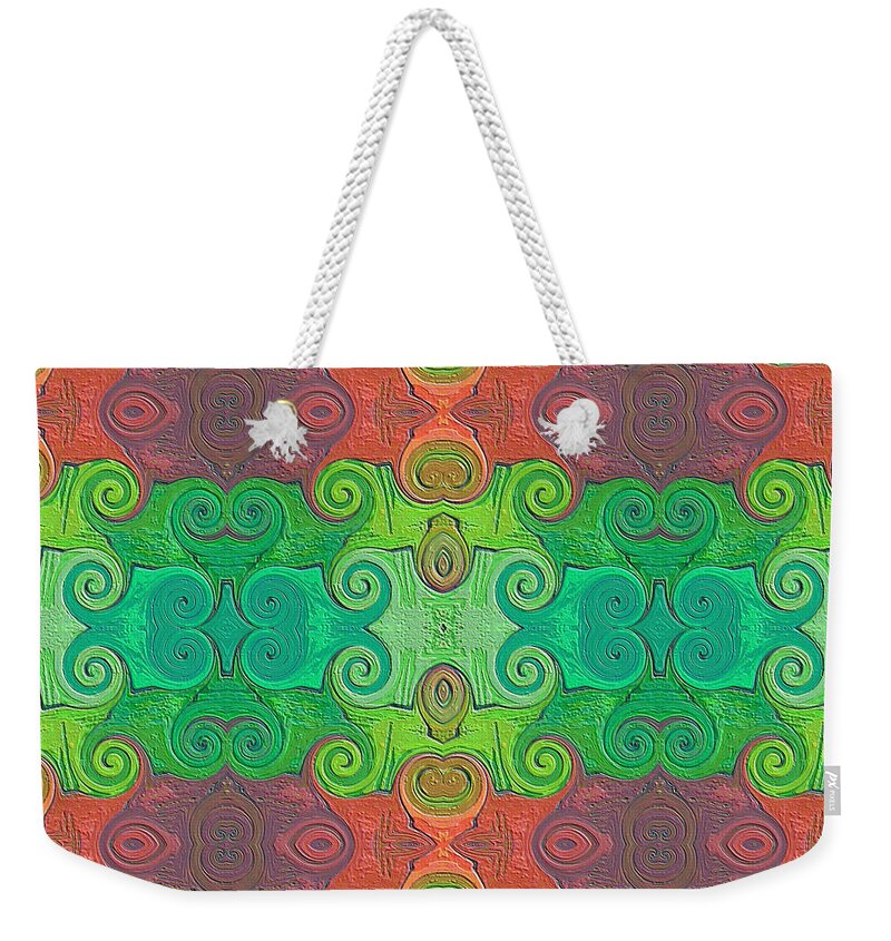 Paradiso Weekender Tote Bag featuring the mixed media Paradiso 17 by Leigh Eldred
