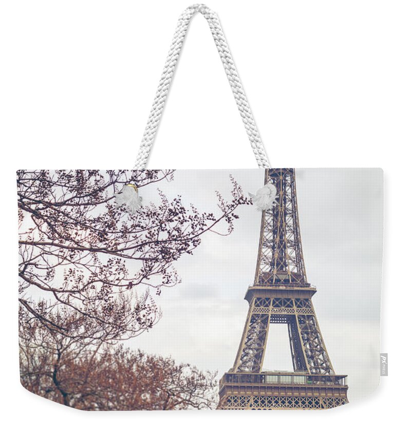 Eiffel Tower Weekender Tote Bag featuring the photograph Paris Eiffel Tower by Deimagine