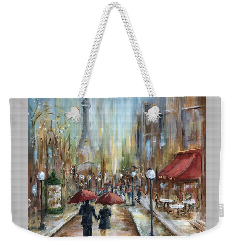 Paris Weekender Tote Bag featuring the painting Paris Lovers Ill by Marilyn Dunlap