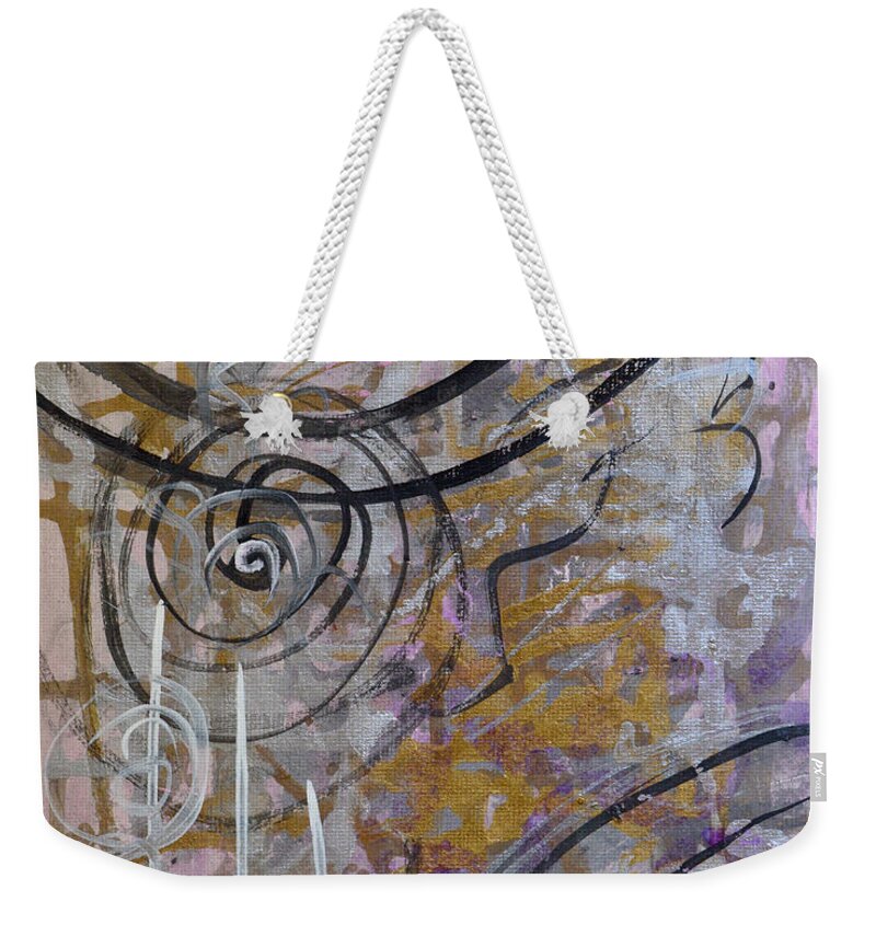 Parisienne Weekender Tote Bag featuring the painting Parisian Cabaret by Donna Blackhall