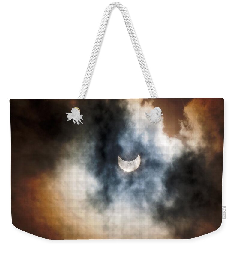 Amazing Weekender Tote Bag featuring the photograph Partial Solar Eclipse by Melanie Lankford Photography
