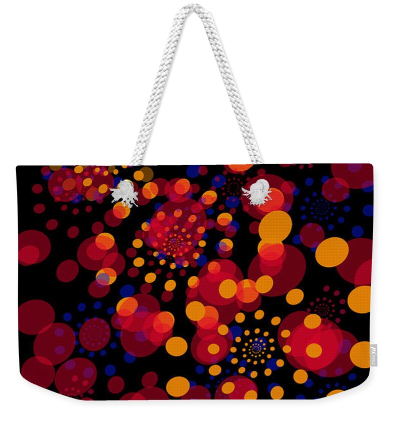 Claudia's Art Dream Weekender Tote Bag featuring the painting Party Time Abstract Painting by Claudia Ellis