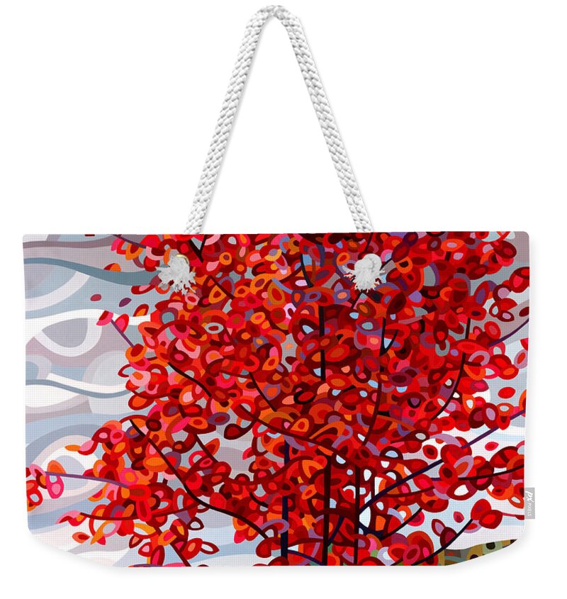 Landscape Weekender Tote Bag featuring the painting Passing Storm by Mandy Budan