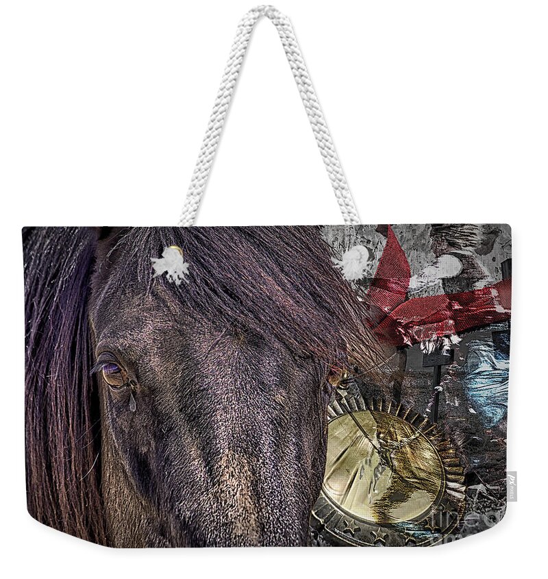 Horse Weekender Tote Bag featuring the digital art Past Glory Legacy by Georgianne Giese
