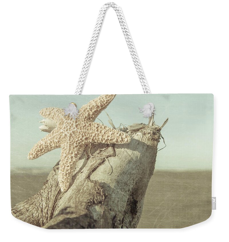 Beach Starfish Photograph Weekender Tote Bag featuring the photograph Pastel Starfish by Lucid Mood