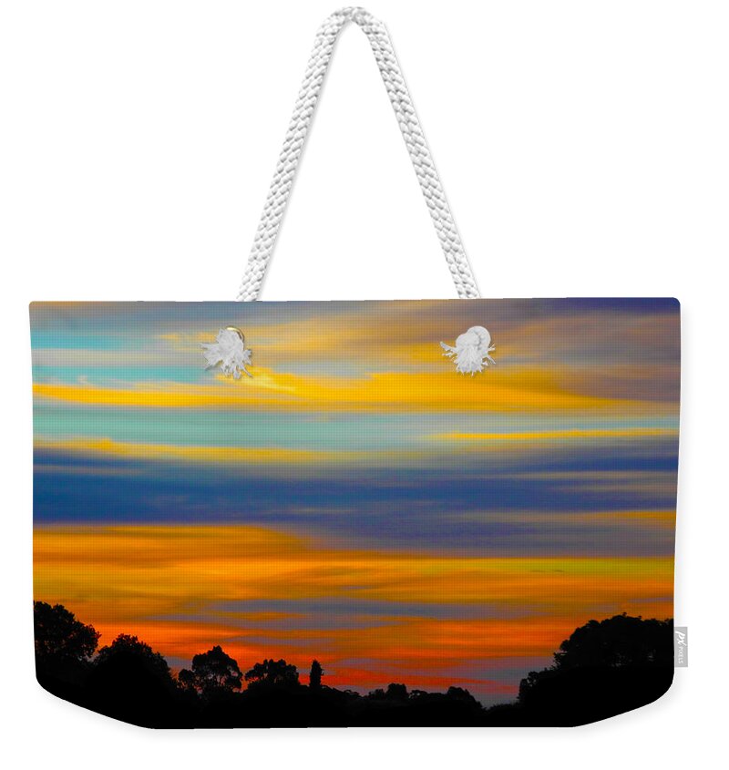 Sunrise Weekender Tote Bag featuring the photograph Pastel Sunrise by Mark Blauhoefer