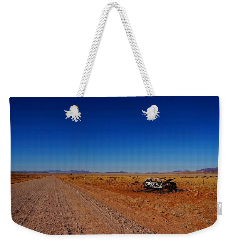 Tranquility Weekender Tote Bag featuring the photograph Path Through The Desert by Taken By Chrbhm