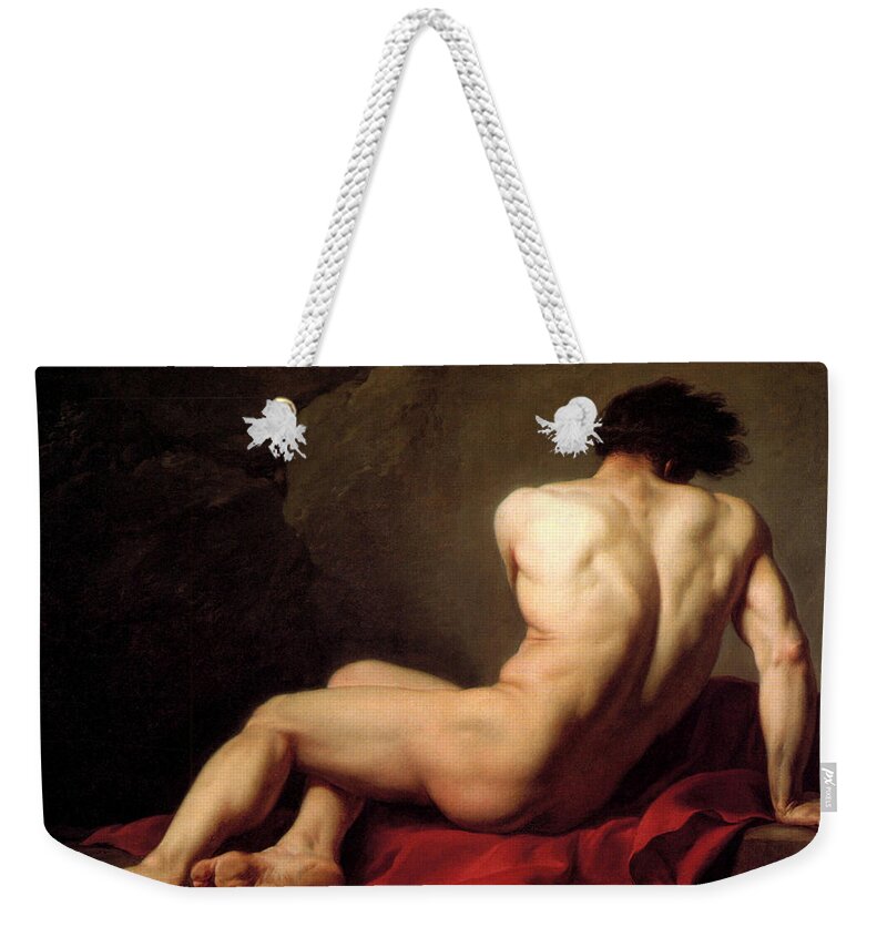Jacques Louis David Weekender Tote Bag featuring the painting Patroclus by Jacques Louis David
