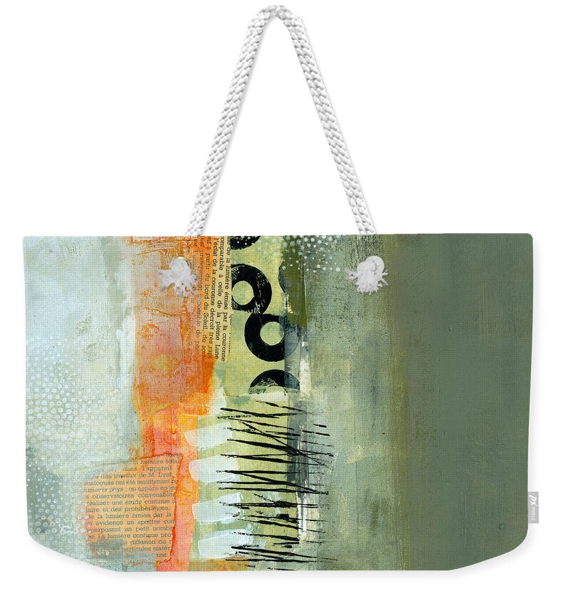Acrylic Weekender Tote Bag featuring the painting Pattern Study Nuetral 1 by Jane Davies
