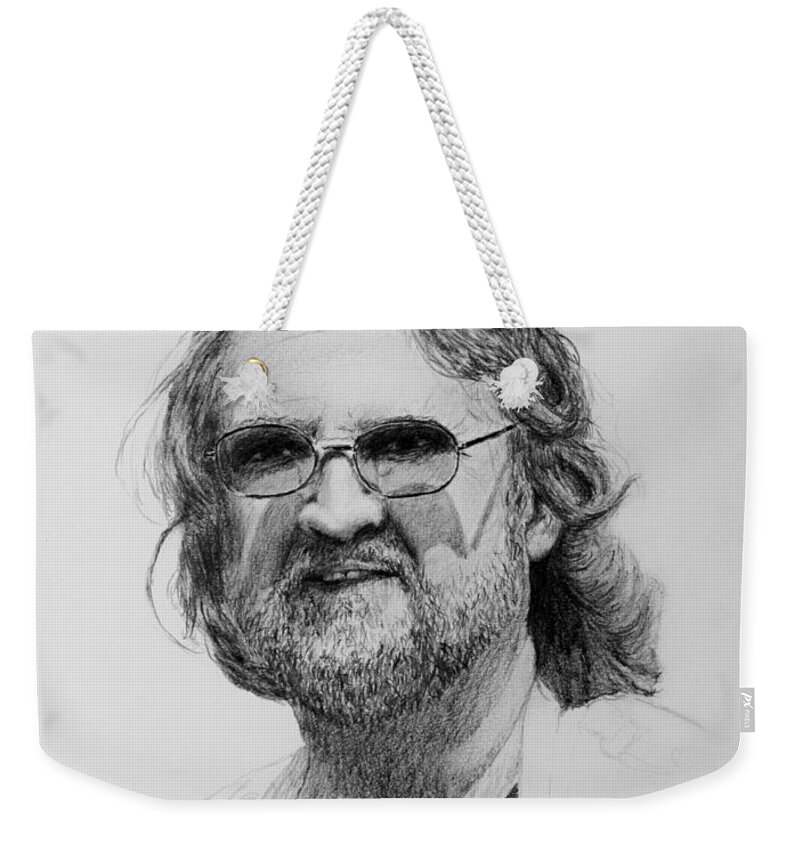 Portrait Weekender Tote Bag featuring the drawing Paul Rebmann by Daniel Reed
