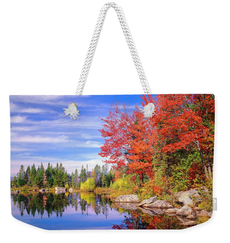 Scenics Weekender Tote Bag featuring the photograph Peaceful Colorful Autumn Fall Foliage by Dszc