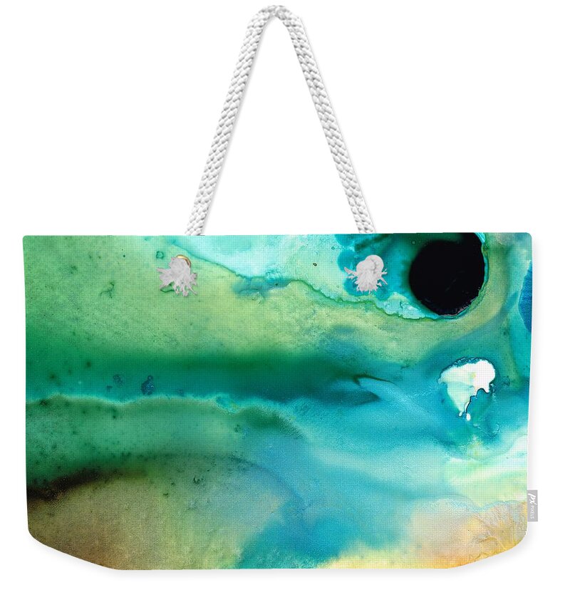 Abstract Weekender Tote Bag featuring the painting Peaceful Understanding by Sharon Cummings