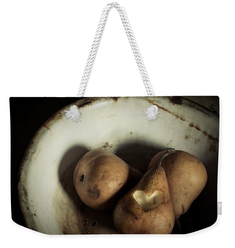 Pear Weekender Tote Bag featuring the photograph Pear Love by Amy Weiss