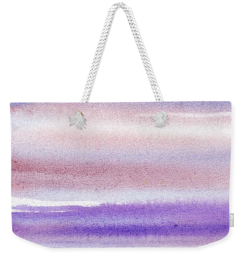 Sky Weekender Tote Bag featuring the painting Pearly Sky Abstract III by Irina Sztukowski
