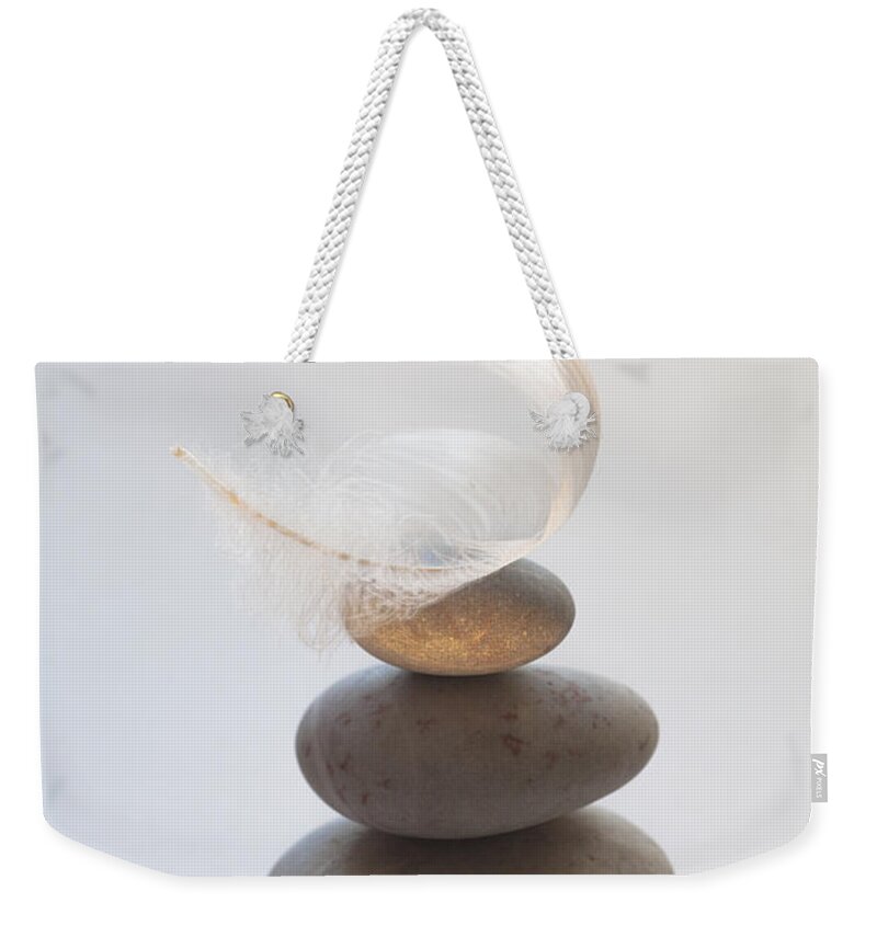 Pebble Weekender Tote Bag featuring the photograph Pebble Pile by Jan Bickerton