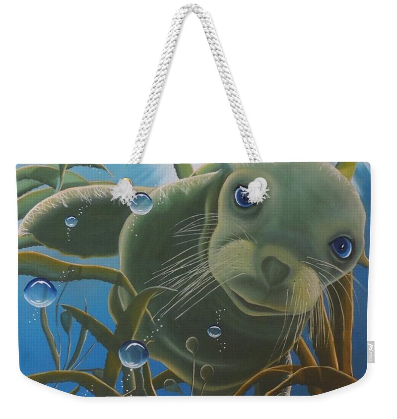Ocean Sea Animals Weekender Tote Bag featuring the painting Peepers by Dianna Lewis
