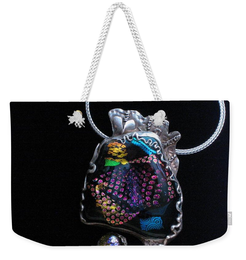 Jewelry Weekender Tote Bag featuring the glass art Pendant #1 by Valentina Plishchina