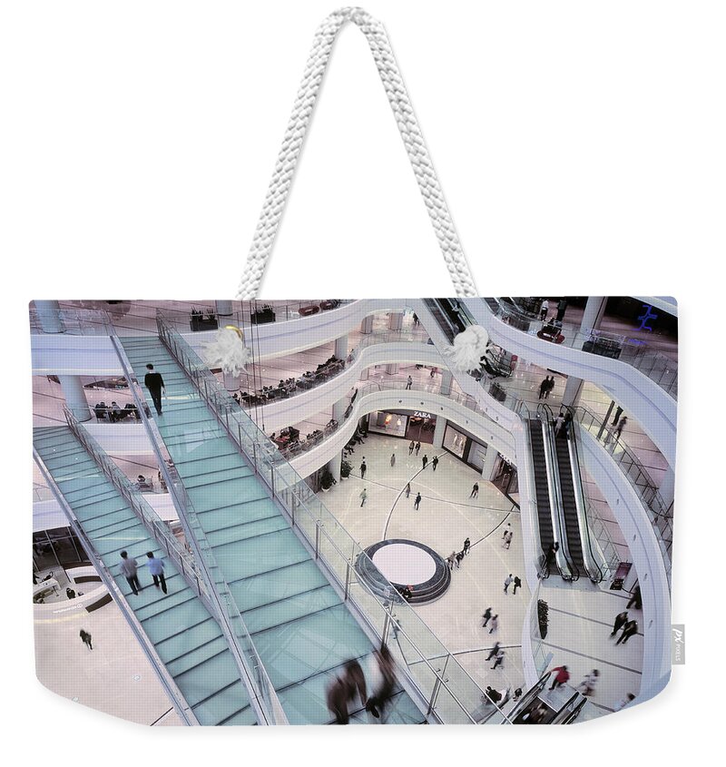 Steps Weekender Tote Bag featuring the photograph People Shopping At Luxury Shopping Mall by Eschcollection