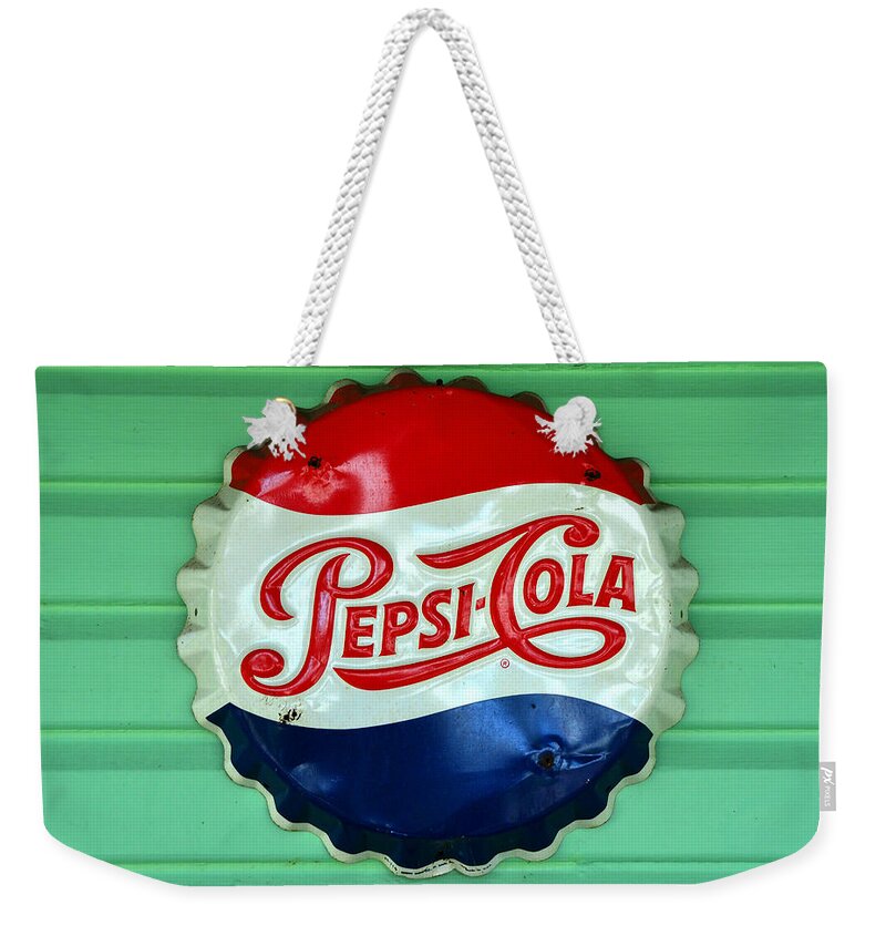 Pepsi Cola Weekender Tote Bag featuring the photograph Pepsi Cap by David Lee Thompson