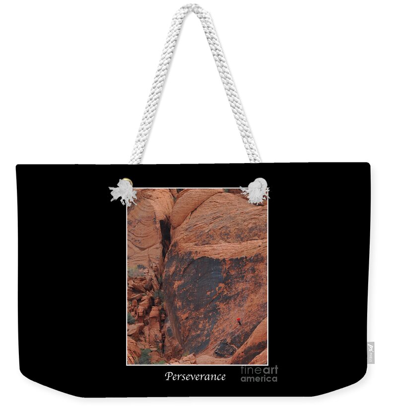 Rock-climbing Weekender Tote Bag featuring the photograph Perseverance by Kirt Tisdale