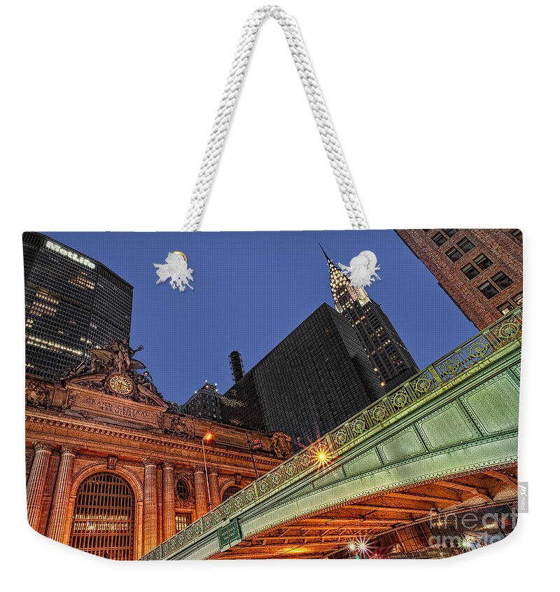 Pershing Square Weekender Tote Bag featuring the photograph Pershing Square by Susan Candelario