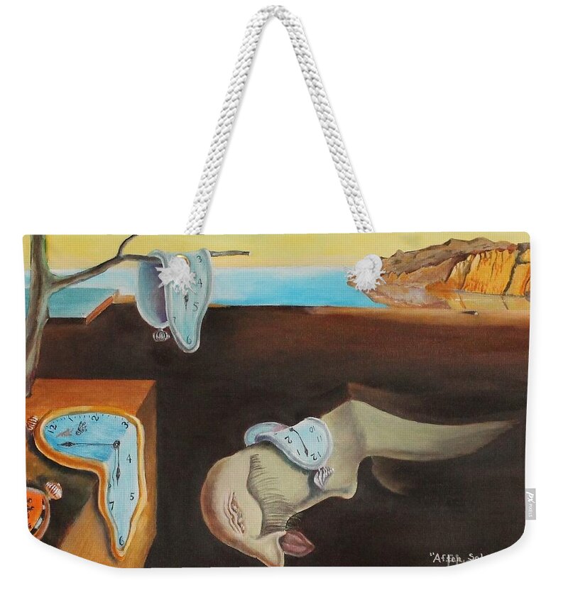 Salvador Dali Weekender Tote Bag featuring the painting Persistence of Memory by Bob Williams