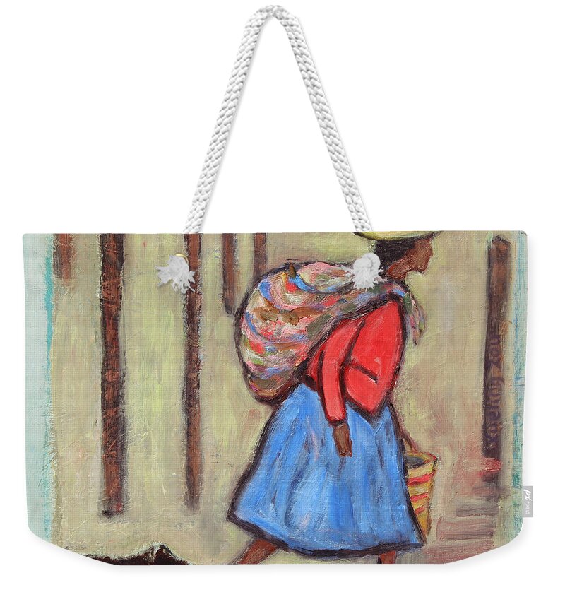 Pisac Weekender Tote Bag featuring the painting Peru Impression I by Xueling Zou