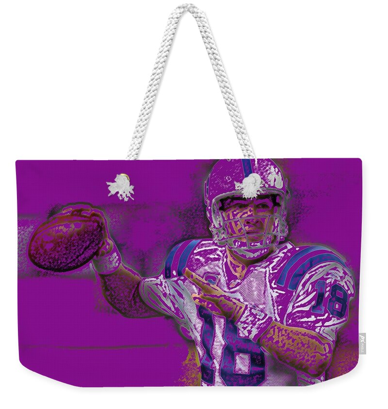 Peyton Manning Weekender Tote Bag featuring the photograph Peyton Manning Abstract Number 1 by George Pedro
