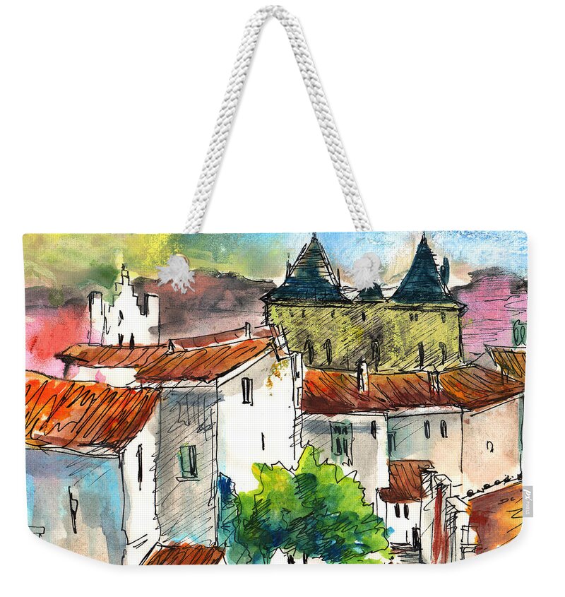 Travel Weekender Tote Bag featuring the painting Pezens 04 by Miki De Goodaboom