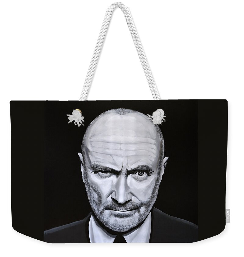 Phil Collins Weekender Tote Bag featuring the painting Phil Collins by Paul Meijering