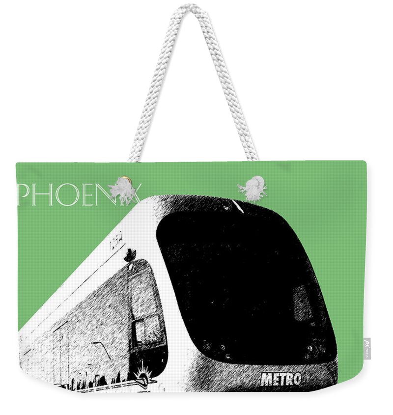 Skyline Weekender Tote Bag featuring the digital art Phoenix Light Rail - Apple by DB Artist