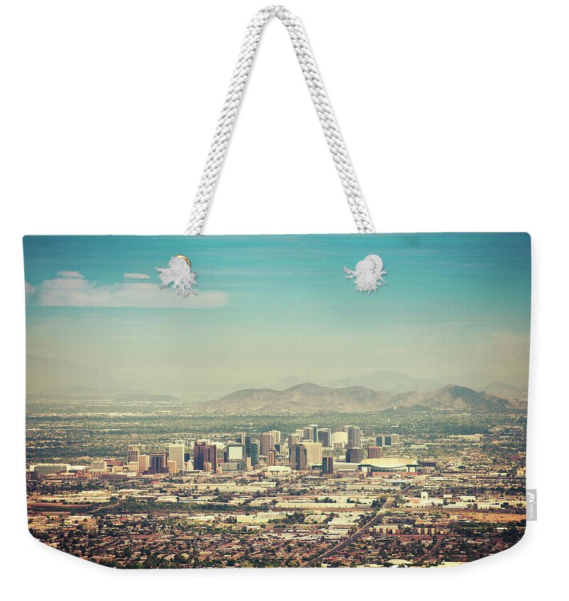 Scenics Weekender Tote Bag featuring the photograph Phoenix Skyline At Dusk by Franckreporter
