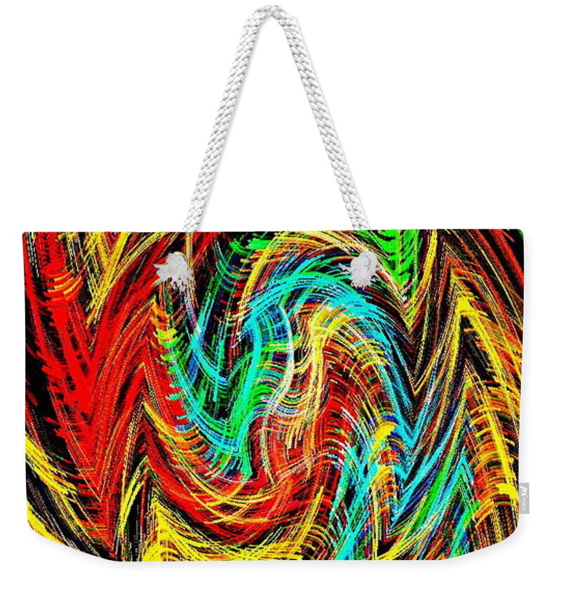 Iphone Case Art Weekender Tote Bag featuring the painting Phone Case Art Bold And Colorful Abstract Geometric Textures Designs By Carole Spandau 128 Cbs Art by Carole Spandau