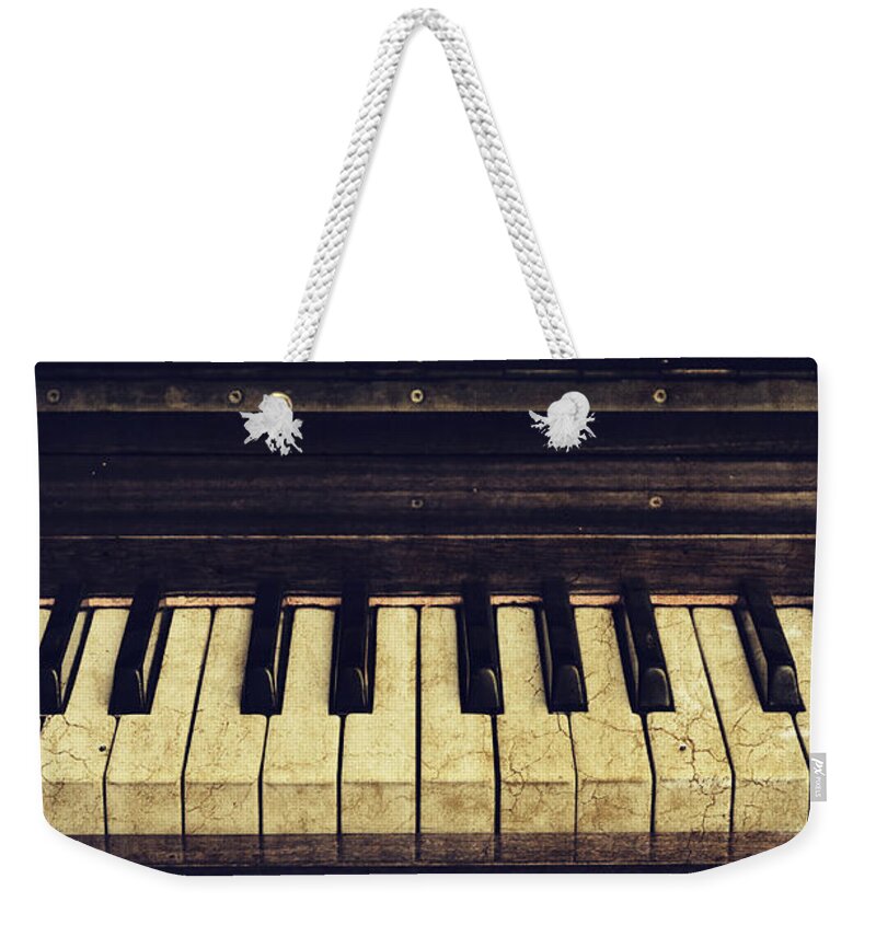Piano Weekender Tote Bag featuring the photograph Rustic piano by Jelena Jovanovic