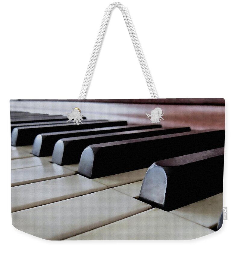Piano Keys Weekender Tote Bag featuring the photograph Piano Keys by Janice Drew