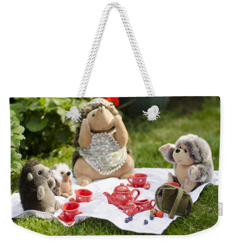 Mrs. Hedgie Weekender Tote Bag featuring the photograph Picnic Tales by Spikey Mouse Photography