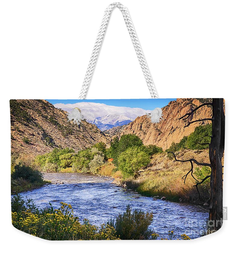 Picturesque Arkansas River Weekender Tote Bag featuring the photograph Picturesque Arkansas River by Priscilla Burgers