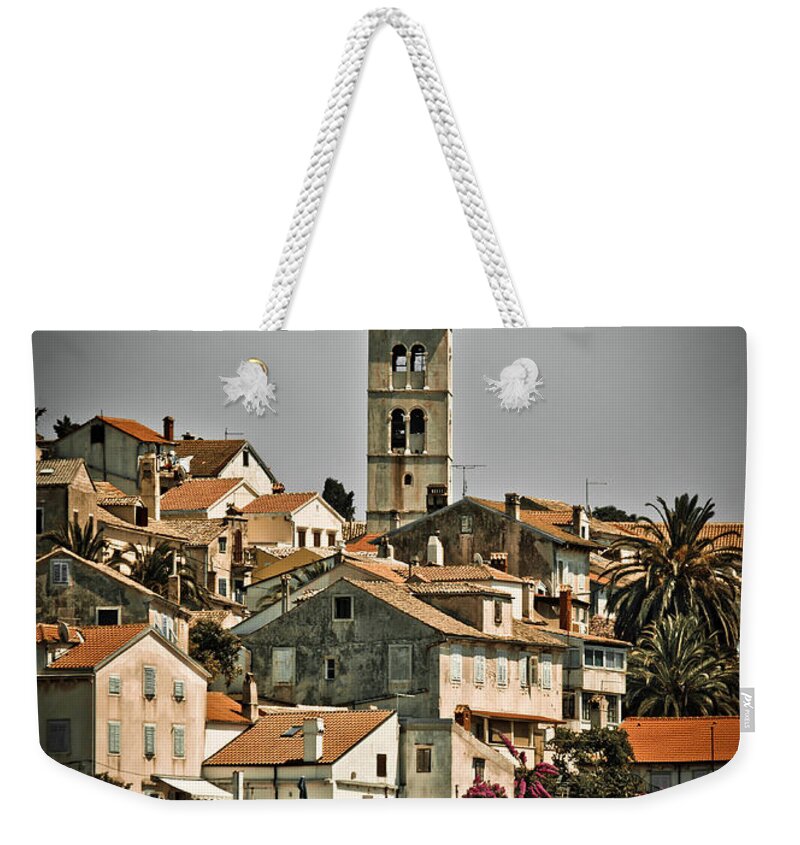 Croatia Weekender Tote Bag featuring the photograph Picturesque town of Mali Losinj vertical view by Brch Photography