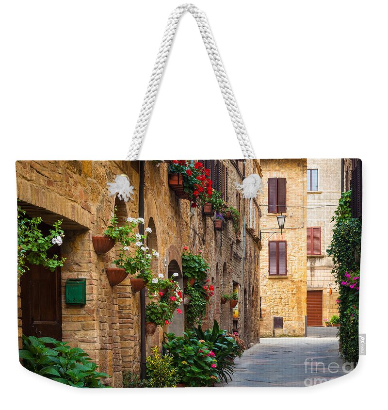 Europe Weekender Tote Bag featuring the photograph Pienza Street by Inge Johnsson