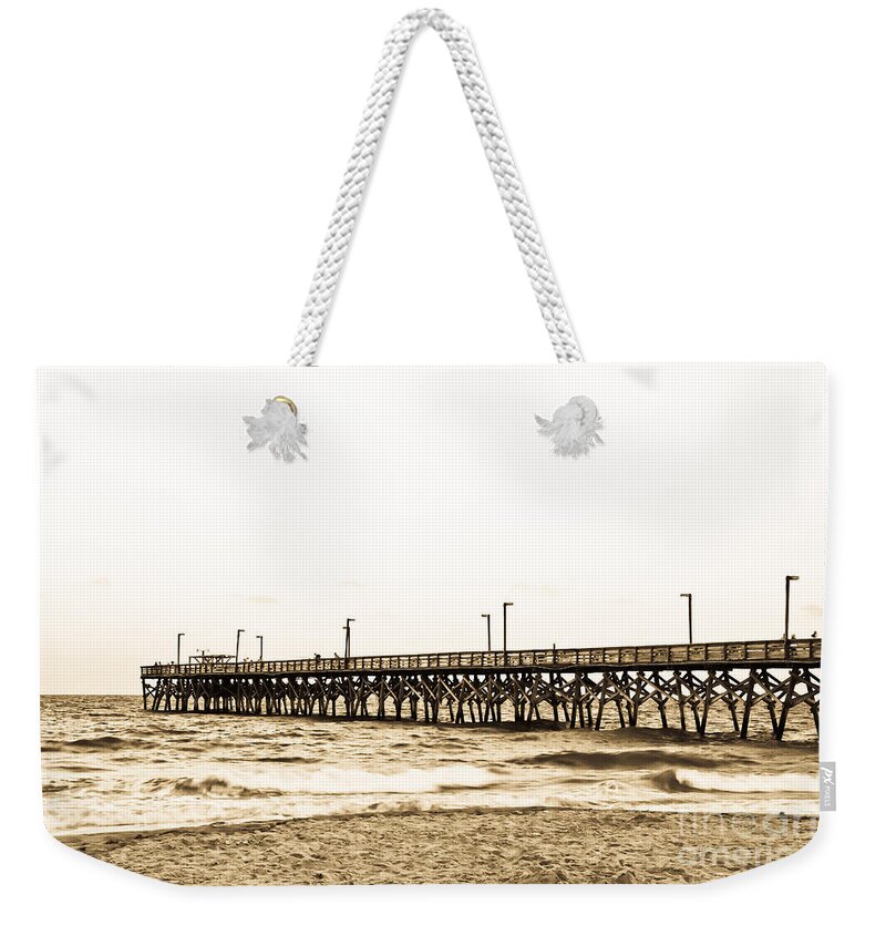 Surfside Pier Weekender Tote Bag featuring the photograph Pier in South Carolina by Jill Lang