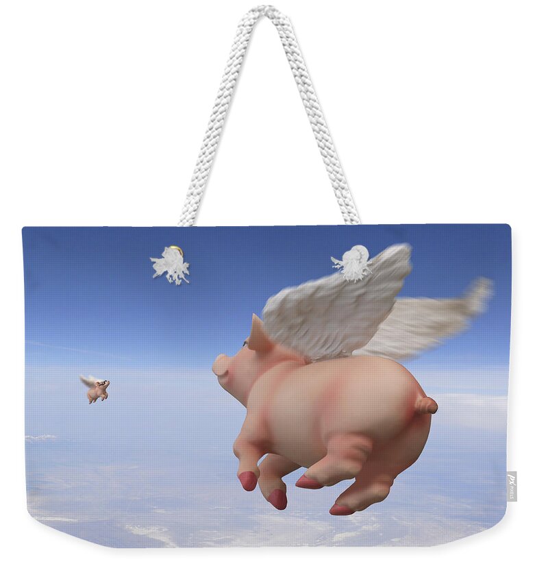 Pigs Fly Weekender Tote Bag featuring the photograph Pigs Fly 2 by Mike McGlothlen