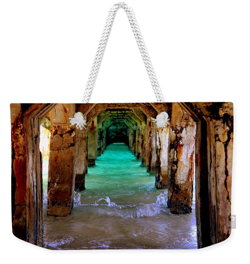 Waterscapes Weekender Tote Bag featuring the photograph PILLARS of TIME by Karen Wiles