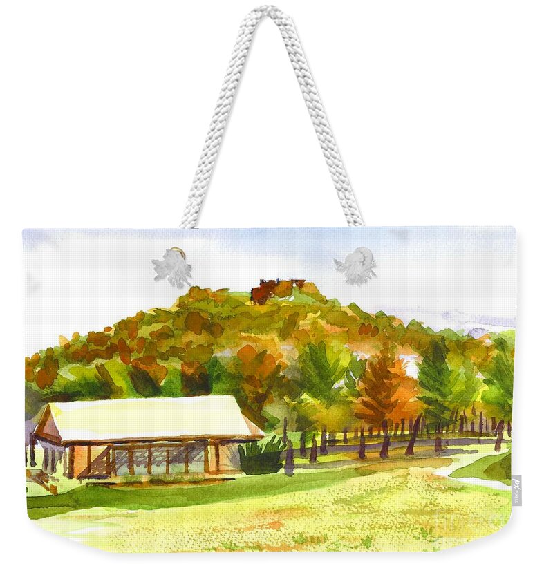 Pilot Knob Mountain 2 Weekender Tote Bag featuring the painting Pilot Knob Mountain 2 by Kip DeVore