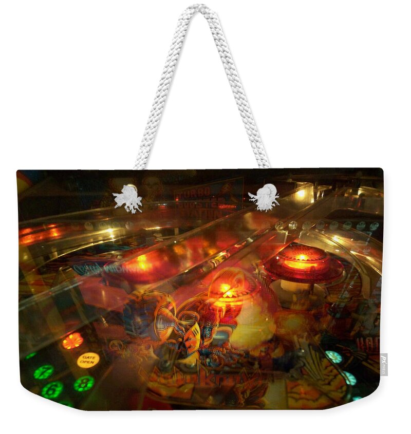 Pinball Weekender Tote Bag featuring the photograph Pinball III by Lanita Williams